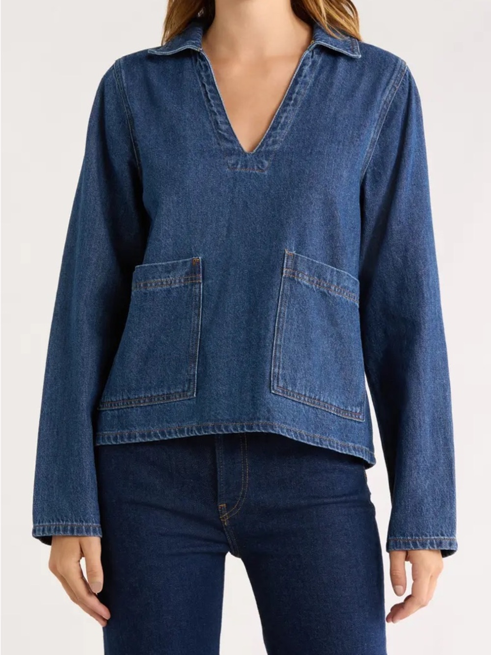 New Habitual Denim Popover Top
